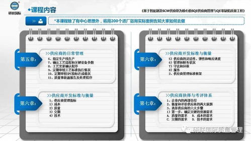 10月29日 31日 基于智能制造scm供应链为核心的sqe供应商管理与qe零缺陷质量工程 培训在湖北 武汉火热招生中